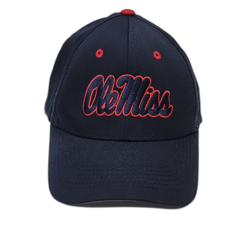 Ole Miss Rebels NCAA Collegiate Licensed Adjustable Baseball Hat Cap Navy Red